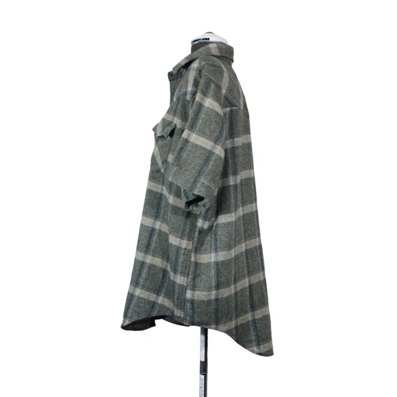 West Wool men's vintage plaid wool short sleeve button front shirt XL - Picture 2 of 13